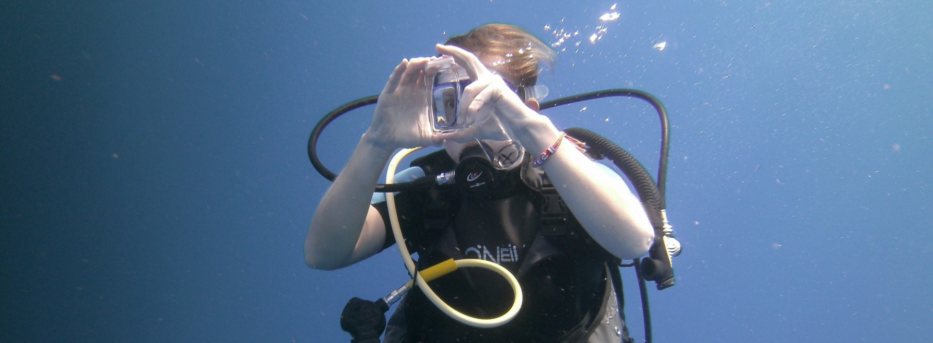 Diver doing fieldwork in the Pacific Ocean