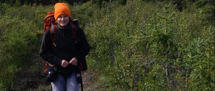 Laia Andreu-Hayles during fieldwork in Alaska. (Photo: Kevin Anchukaitis)