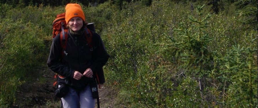 Laia Andreu-Hayles during fieldwork in Alaska. (Photo: Kevin Anchukaitis)