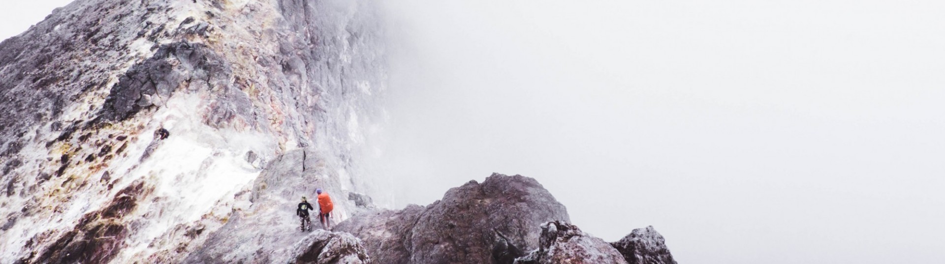 Scientists on a mountain