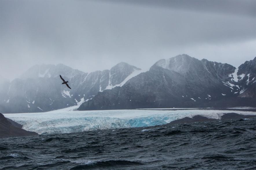 The mountainous coast of Norway’s remote Svalbard archipelago. 