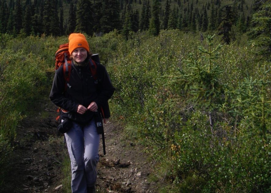 Laia Andreu-Hayles during fieldwork in Alaska. (Photo: Kevin Anchukaitis)