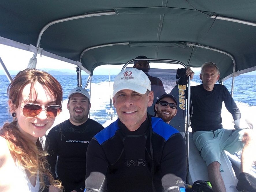 Brad Linsley (center), a paleoclimate scientist at Lamont-Doherty Earth Observatory, and his research team in Panama, March 2018. (Photo courtesy of Brad Linsley)