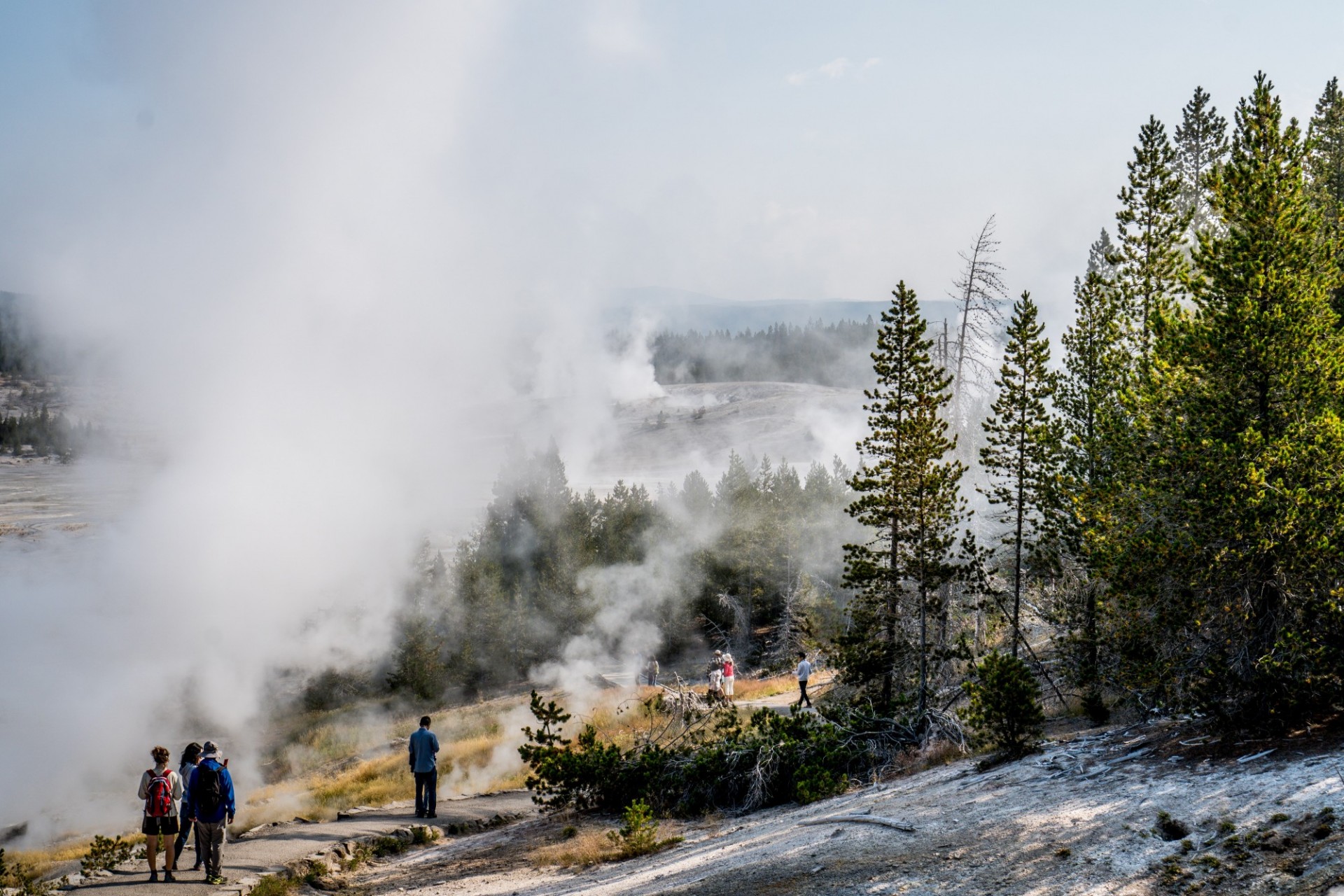 Hikers at Yellowstone National Park